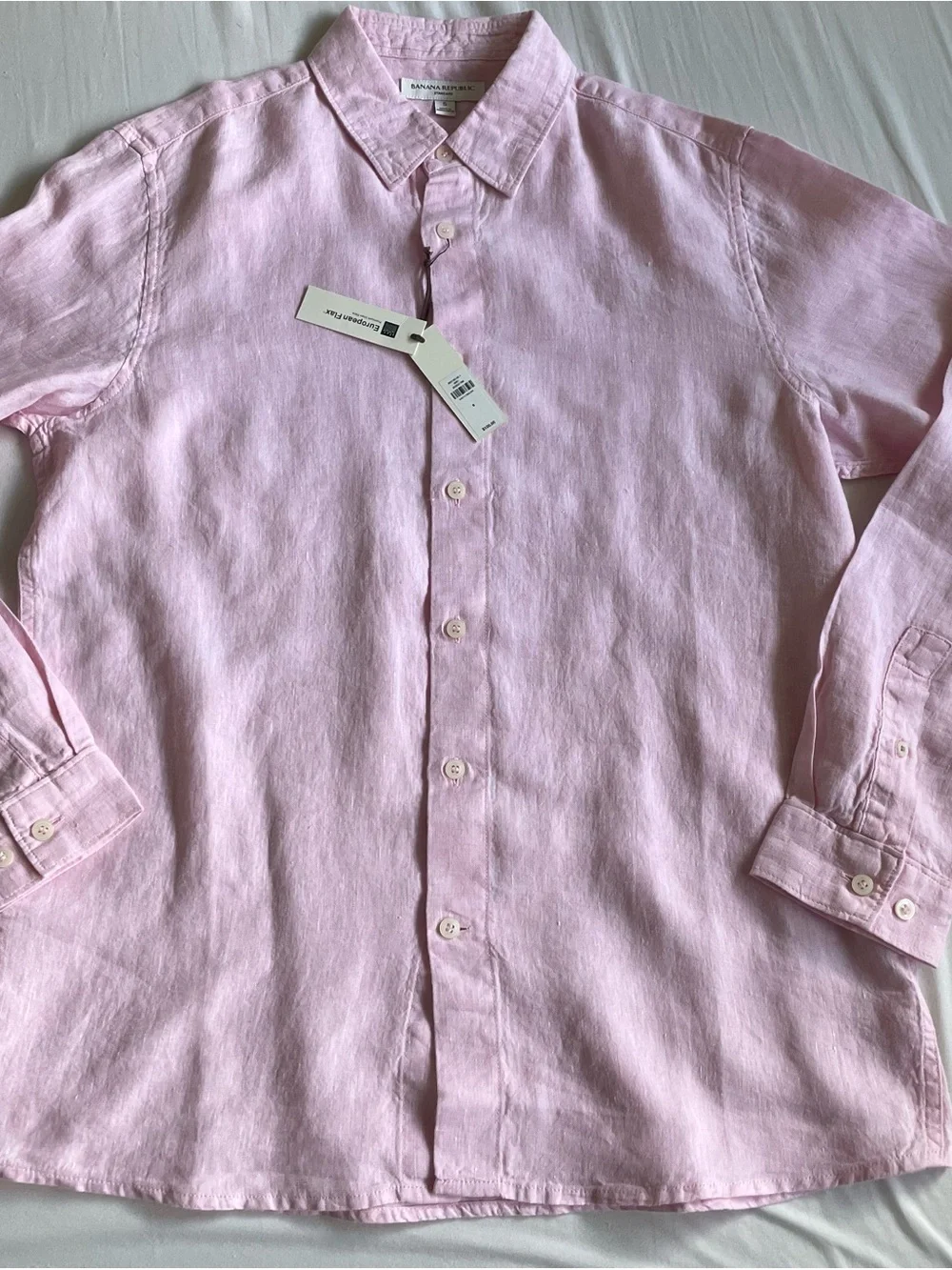 Banana Republic Men’s Pink Linen Button-Down Shirt / S